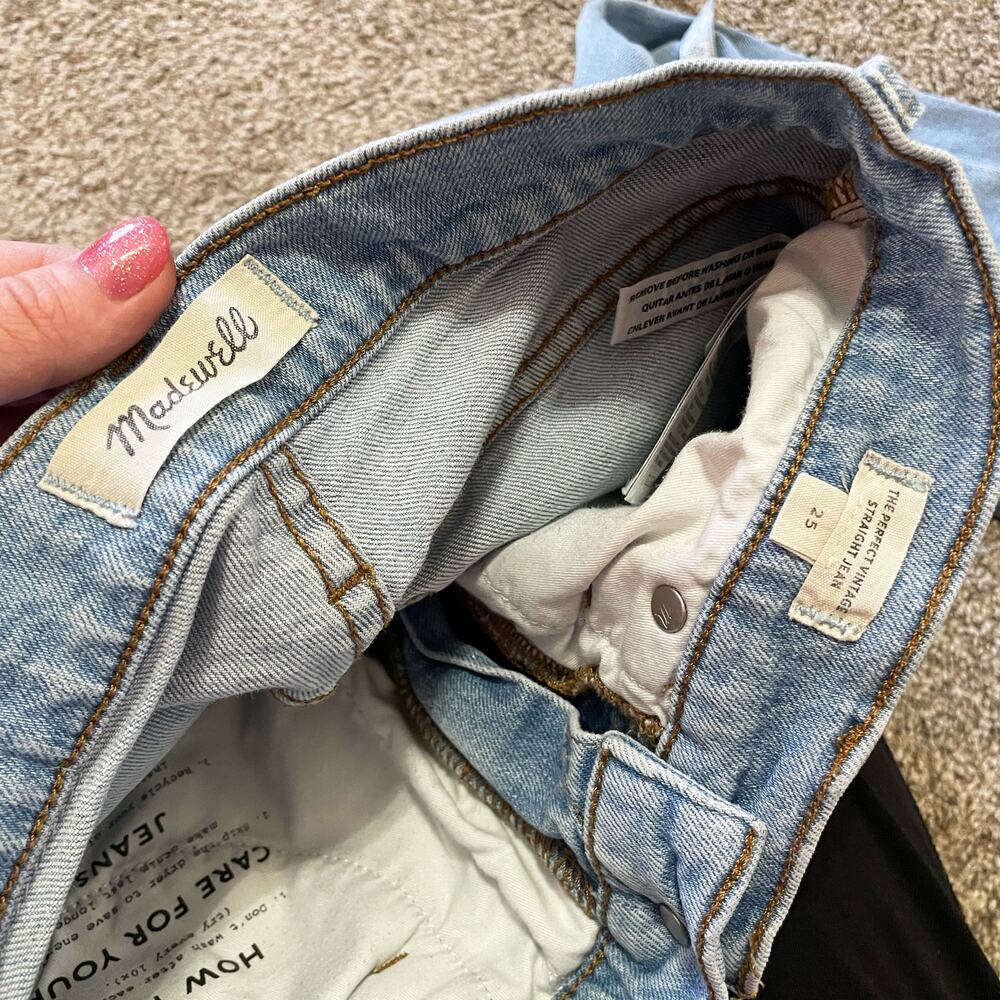 Madewell Perfect Vintage Straight Jean Light Wash Size 25 - Picture 3 of 7